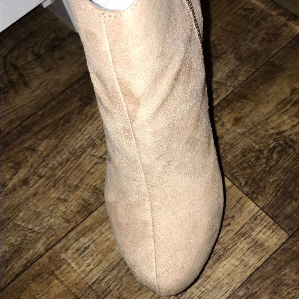 6in platform booties cream color